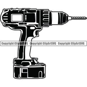 Drill #7 Rechargeable Power Tool Handyman Construction Machine Machinist Drilling Repair Build Equipment .SVG PNG Vector Cricut Cut Cutting