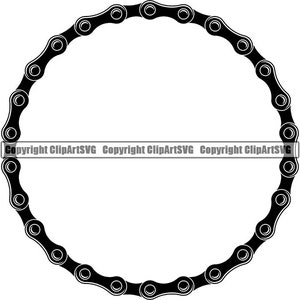 Fahrrad Kette Link Kreis Runde Border Rahmen Zyklus Radfahren Fahrrad Helm Rennen BMX Racing Geschwindigkeit Design Logo .SVG .PNG Vektor Cricut Cut Cutting
