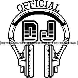 DJ Disc Jockey Kopfhörer Musik Plattenspieler Plattenspieler Mixer Album Vinyl Club Sound Design Logo SVG PNG Vektor Clipart geschnitten Datei