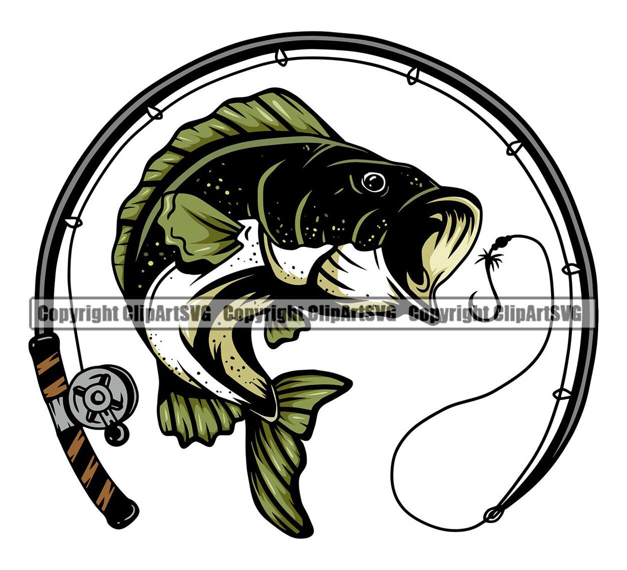 Bass Fish Fishing Rod Reel Pole Fresh Salt Water Lake River Etsy