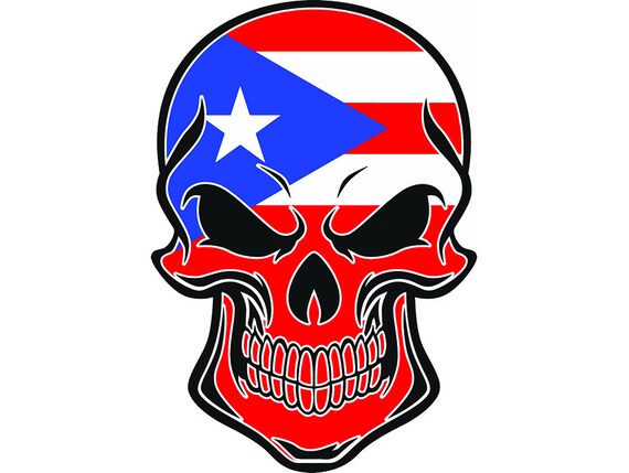 Download Puerto Rico Rican Skull Mask Shaped Flag San Juan Island ...