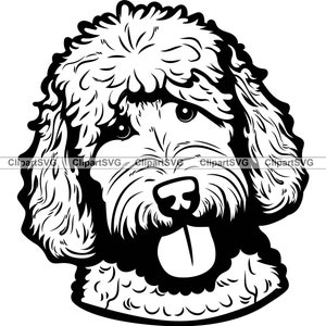 Sheepadoodle Cachorro Sorridente Rosto de Cachorro Fofo Canino Animal de Estimação Antigo Cão Pastor Inglês Brinquedo Poodle Retrato Pata Desenho Arte Logotipo Tatuagem Design SVG PNG Cut