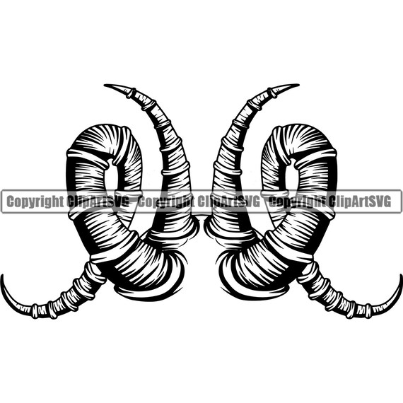 Skull Devil Horns Dead Head Evil Kill Killer Tattoo Skeleton Etsy