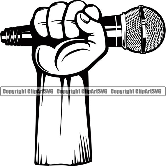 Hip hop microphone with cap on isolated background. Rap music