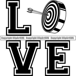 Love Archery #1 Sports Game Arrow Range Practice Competition Archer Bow Target Logo .SVG .EPS .PNG Clipart Vector Cricut Cut Cutting File