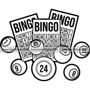 Bingokaart gokken gokker gokker kans geluk loterij Lotto bal Keno Casino weddenschap spel Logo SVG PNG Clipart Vector knippen snijden bestand