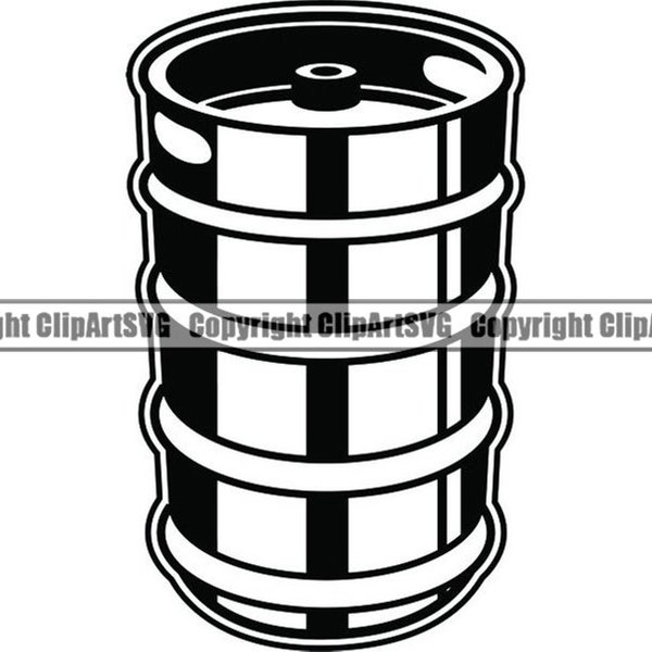 Beer Keg #1 Beer Alcohol Brewery Metal Barrel Drink Container Lager Bar Brewing Can Pub Booze .SVG .PNG Clipart Clipart Vector Cut Cutting