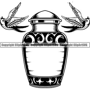 Mémorial funéraire en mémoire aimante RIP R.I.P. Urne Cendres Reste Paix Roses Croix Bougie Mort Die Mort Mort Design Logo SVG PNG Vector Clipart