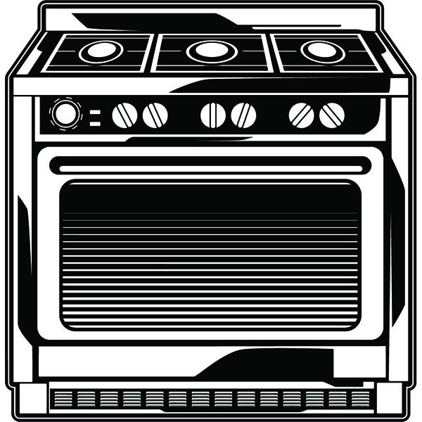 Range #1 Stove Kitchen Oven Burner Gas Appliance Cooking Cook Heat Hot Domestic Home .SVG .PNG Vector Clipart Cut Cutting