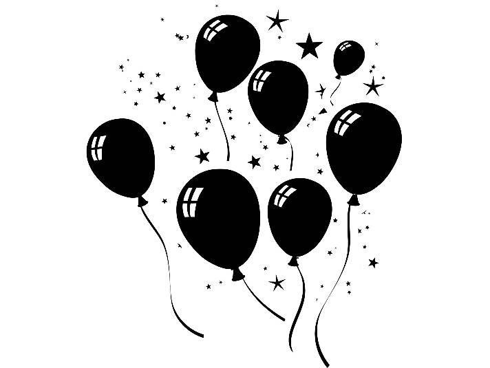 Download Balloons 3 Holiday Party Celebration Birthday Stars Confetti | Etsy