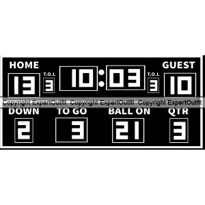Sport Fußball Futball Anzeigetafel Heim Besucher Punktzahl Zeit Stadion Feld Gridiron Ausrüstung Logo .SVG .PNG Clipart Vektor Cricut Cut Cutting
