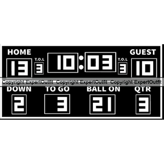 Sports Football Futball Scoreboard Home Visitor Score Time | Etsy
