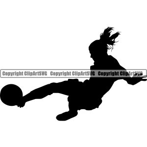 Soccer Ball Player Kick Net Futball Ball Team Sport Girl Female Woman Women Lady Game Goal Silhouette Design Logo SVG PNG Vector Clipart Cut