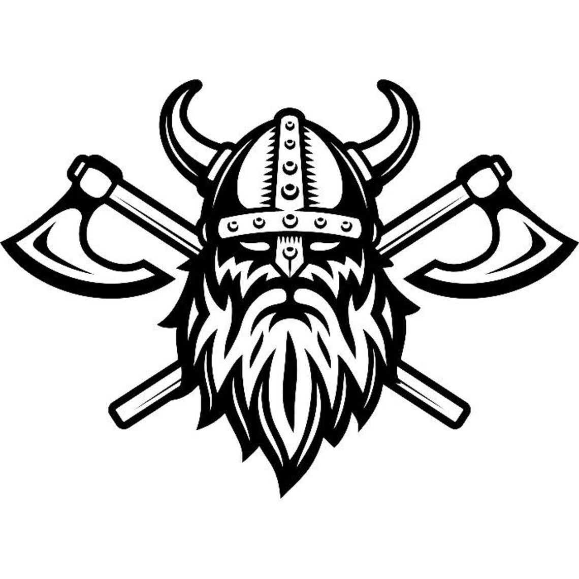 Viking Logo 5 Skull Helmet Horns Axes Ship Warrior Barbarian Etsy