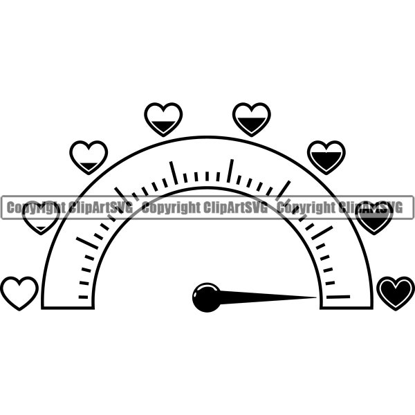 Love Meter Measure Heart Gauge Forever Couple Romantic Dating Lover Soulmate Infinity Tattoo Design Artist Logo SVG PNG Clipart Vector Cut