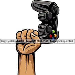 Mano che tiene il controller del videogioco Campione Re Vincitore Vinci Gioca Joystick Console Gamepad Gaming SVG PNG Clipart Clipart Vector File di taglio
