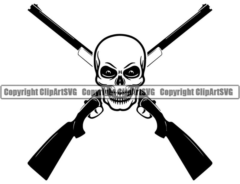 Hunting Logo 47 Rifles Crossed Skull Duck Deer Sport Hunt Etsy