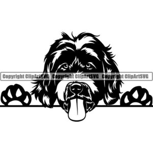 Labradoodle #3 furtivement chien souriant heureux race chiot K-9 Pedigree pure race Bloodline Animal Pet Logo. SVG. PNG vectoriel Cricut coupe coupe