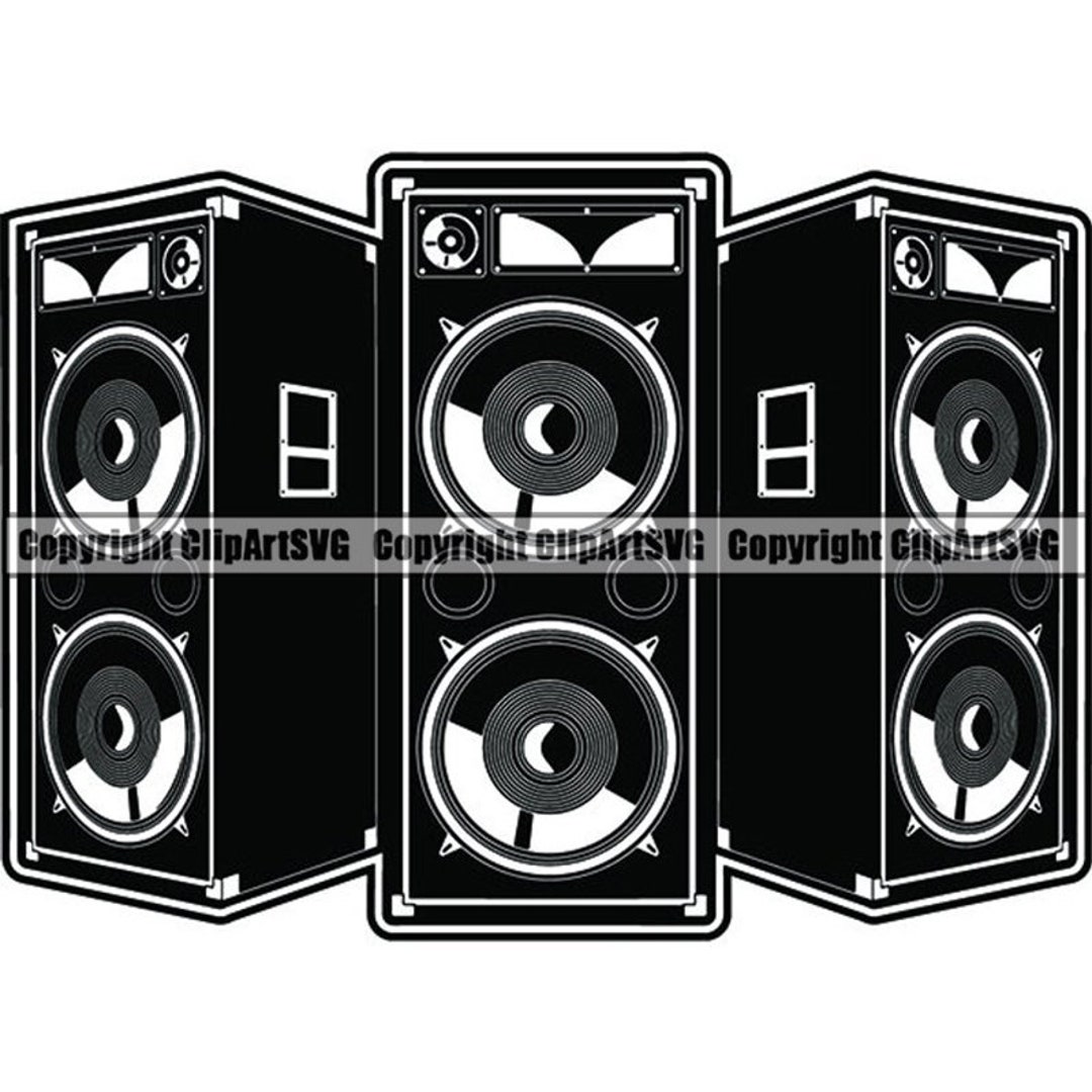 Audio Speaker 1 Music Listening DJ Disc Jockey Equipment Sound Stereo System  Sub Woofer Bass Logo.svg.png Clipart Vector Cricut Cut Cutting - Etsy