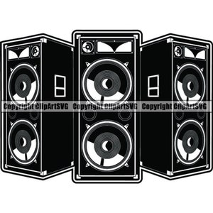 Audio Lautsprecher #1 Musik hören DJ Disc Jockey Ausrüstung Sound Stereo System Sub Woofer Bass Logo.SVG.PNG Clipart Vektor Cricut Schnitt Schneiden