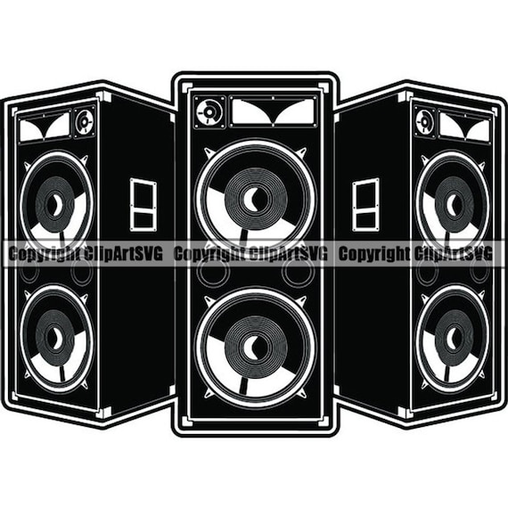 Silhouette DJ Boy With Speakers Vector Download