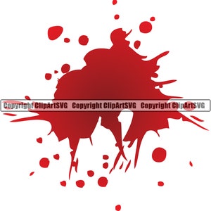 Blood Splash Splatter Splat Stain Drop Droplet Drip Liquid Paint Gush Horror Bloody Art Scare Art Design Element SVG PNG Clipart Vector Cut