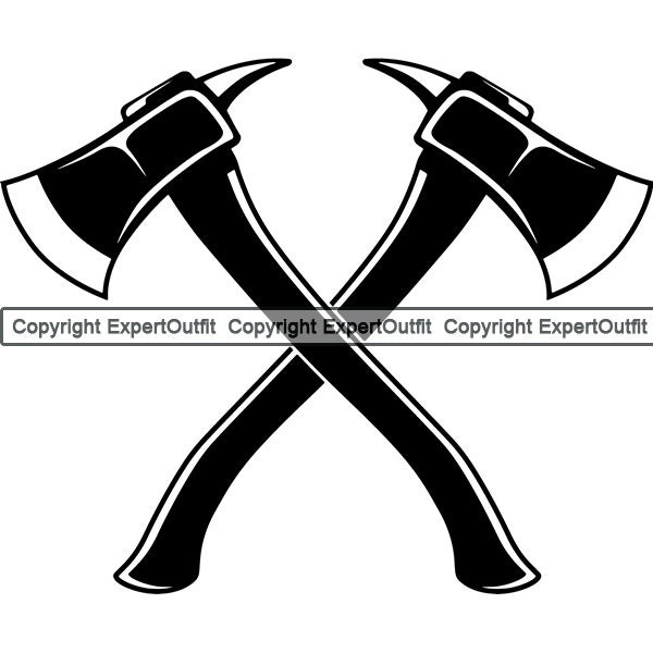 Firefighting Firefight Firefighter Axe Gear Equipment Gear Fire Ax Pick Hatchet Tool Weapon EMT .SVG .PNG Clipart Vector Cricut Cut Cutting