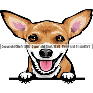Chihuahua hondenras gluren Peek-A-Boo gelukkig puppy huisdier lang kort haar kleur artwork Papillon Yorkshire Yorkie logo PNG SVG clipart vector