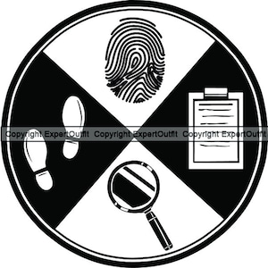 Fingerabdruck Hand Fingerabdruck ID Identität Palme lesen Strafverfolgung Polizei Cops Festnahme Detektiv Design Logo SVG PNG Vektor Clipart Cut