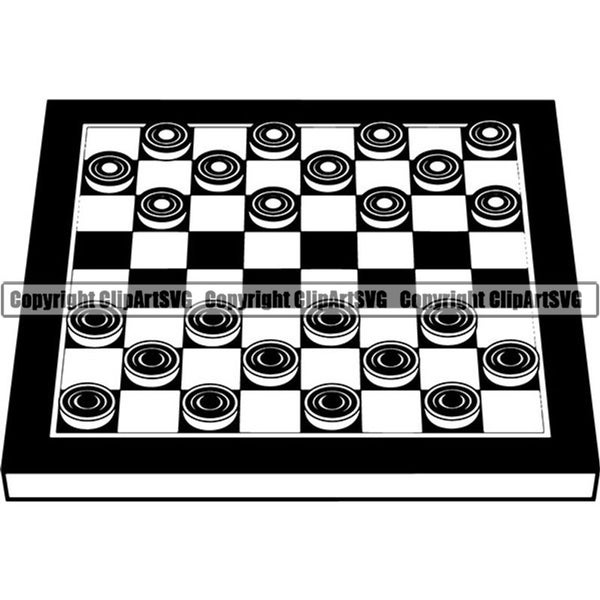 Checkers #3 Board Pieces Setup Checkerboard Sport Competition Tournament Game King Move Logo .SVG .PNG Clipart Vector Cricut Cut Cutting