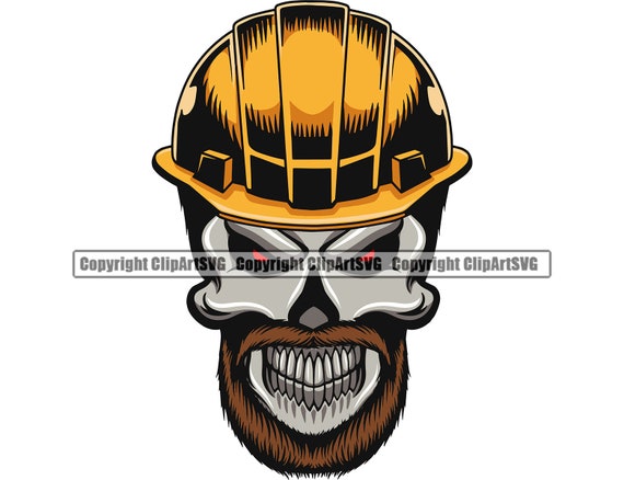 Construction Skull Skeleton Hard Hat Helmet Worker Hammer Tool | Etsy