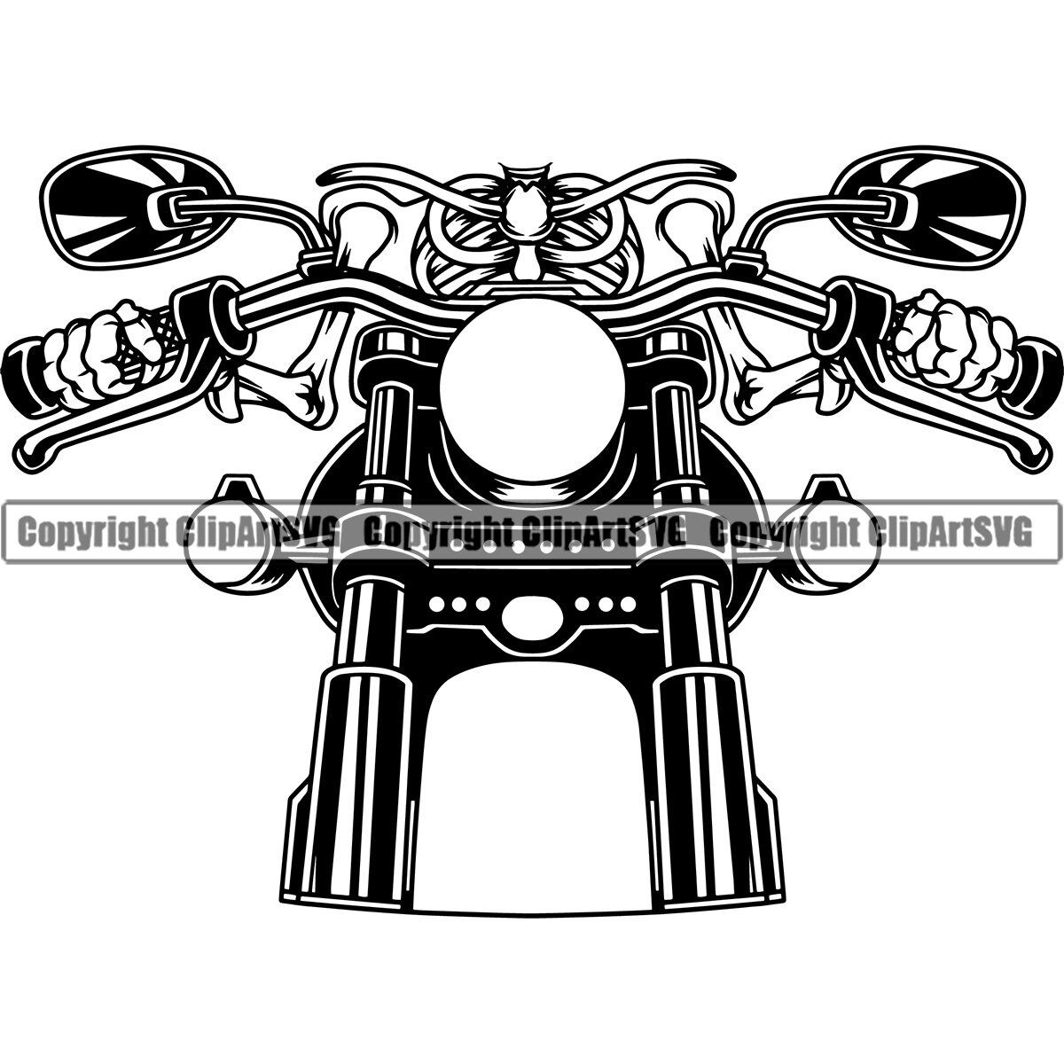 Motorcycle Chopper Handlebars Skeleton Body Biker Race Bike Etsy