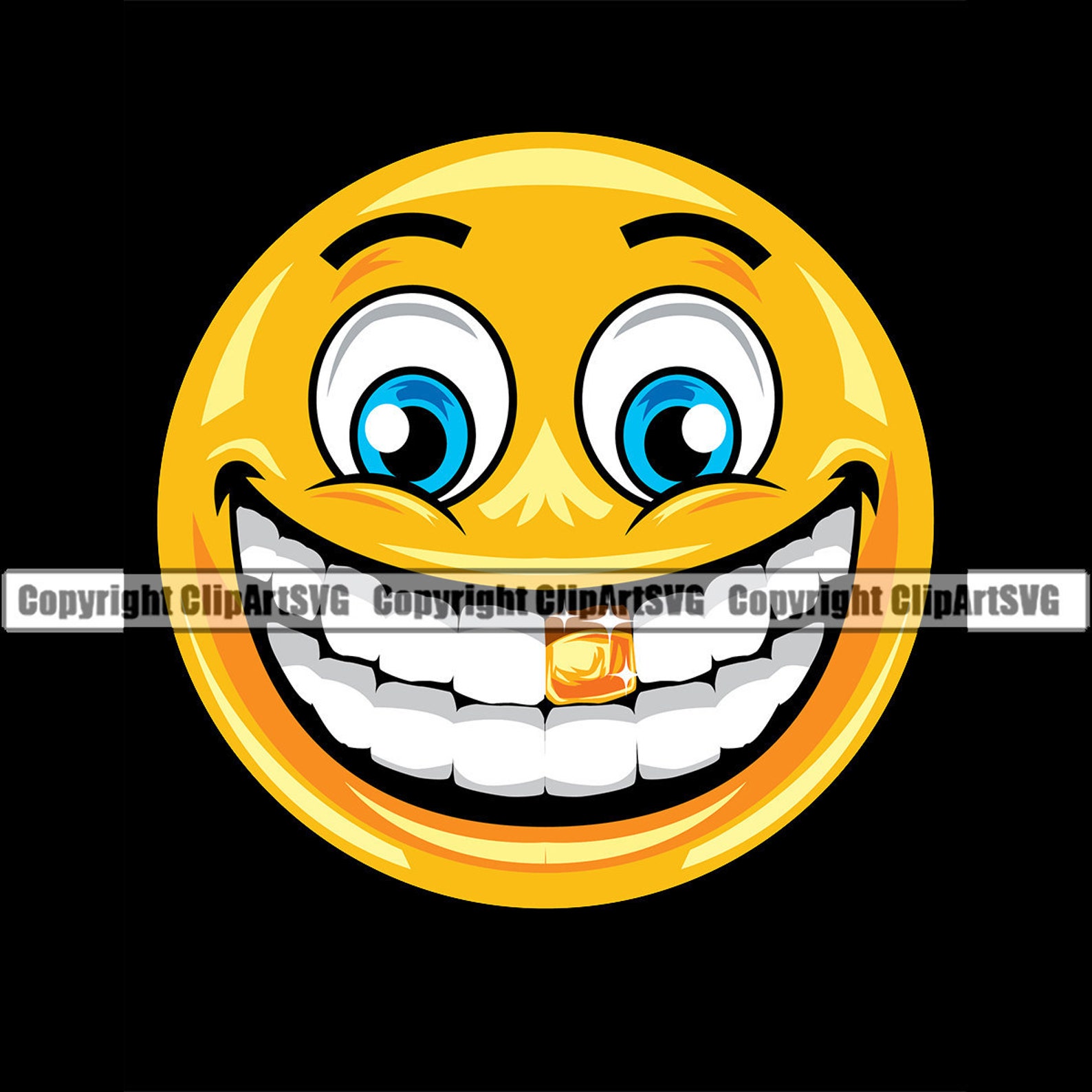 Emoji Smiling Smile Gold Teeth Mean Mug Face Rap Rapper Hip Etsy
