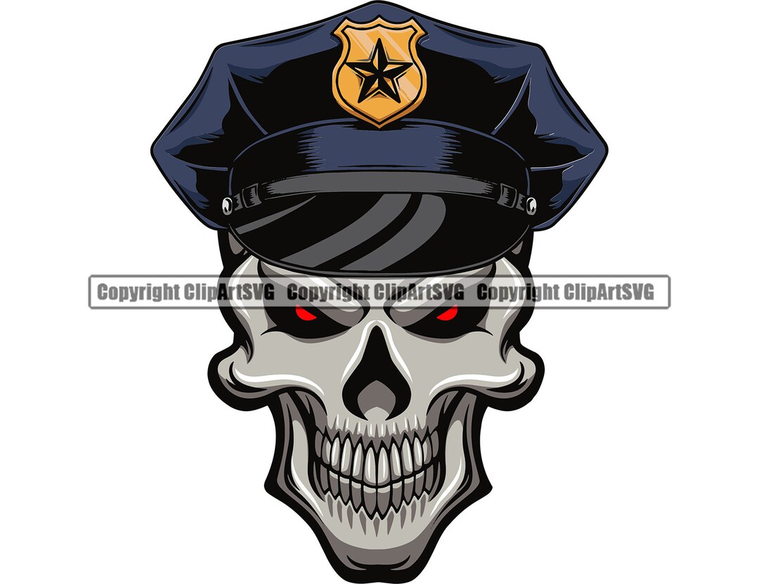 Police Officer Skull Policeman Badge Cop Uniform Badge Hat Law - Etsy