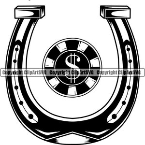 Casino apuesta dinero chip suerte ganar riesgo jugar poker máquina tragamonedas dados herradura Vegas mesa juego de cartas diseño arte logotipo SVG PNG vector clipart corte