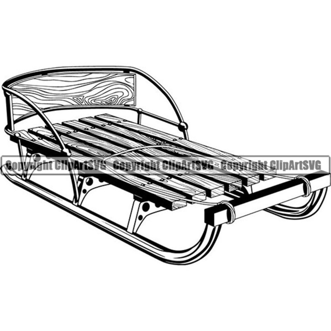 Sled Clipart Black And White