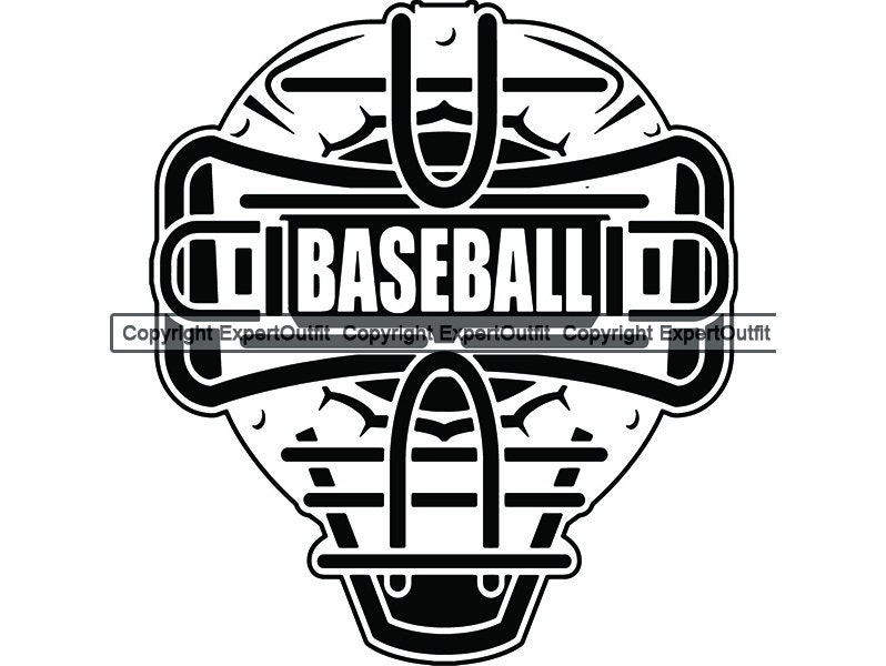 Baseball Logo Catcher Mask Player League Equipment School Game Etsy