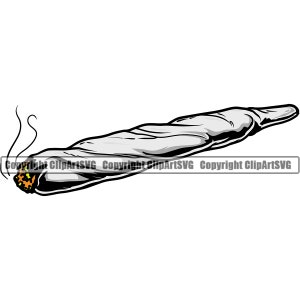Rauchen Marihuana Joint Blunt Zigarre Papierrolle Brennen Pot Unkraut Cannabis Raucher Droge Heilkraut Art Design Logo SVG PNG Clipart Vektor Cut