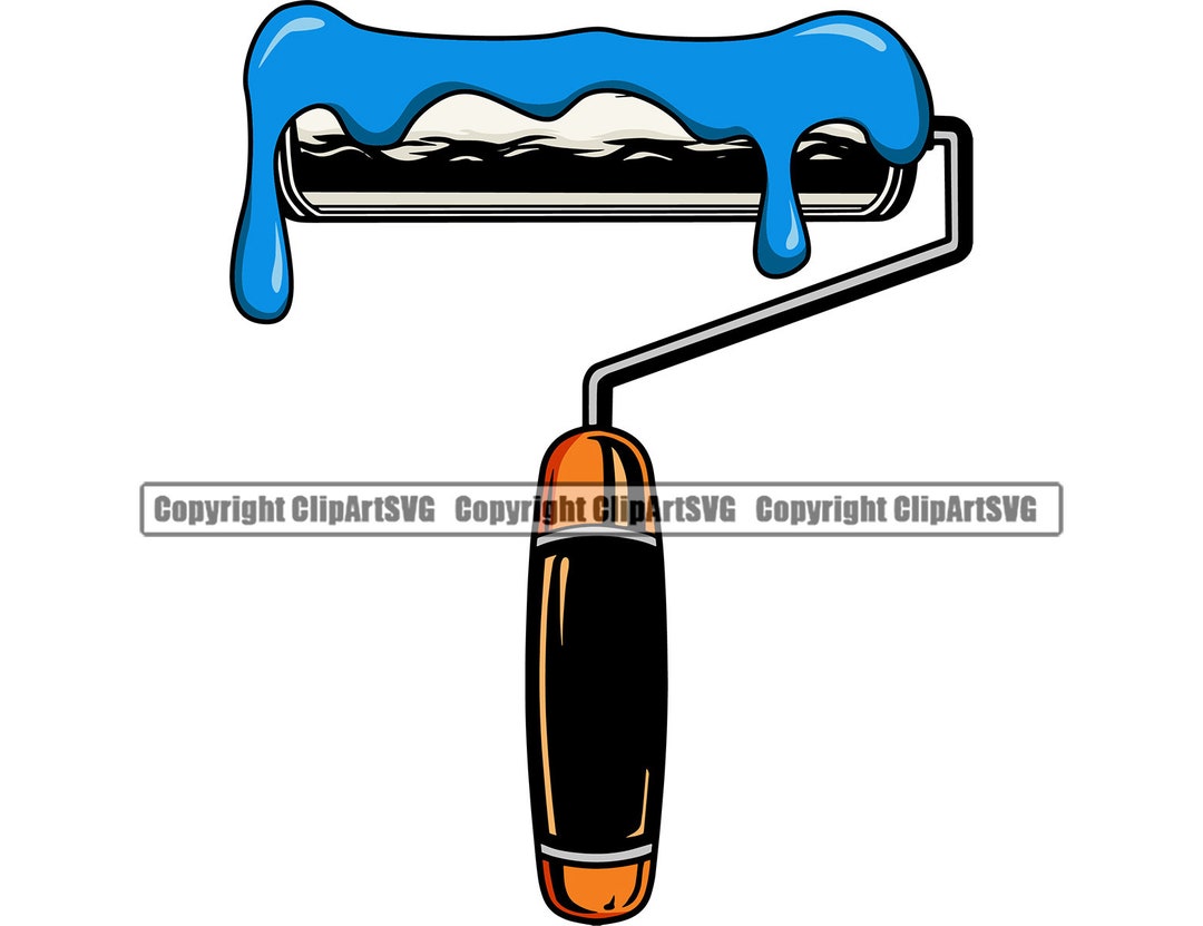 Painter Painting Paint Brush Roller Drip Handyman Work Worker Job Build Construction Silhouette