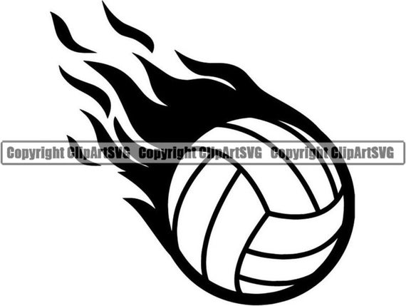 Volleyball Ball 9 Fire Flame Court Player Sports Team Sport Etsy
