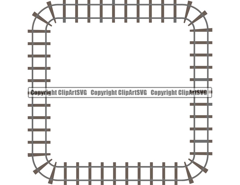 Train Track Square Frame Border Rail Railroad Railway Metro Etsy