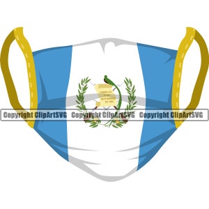 Guatemala Guatemala Flagge Krankenschwester Arzt Virus Maske Chirurgie Abdeckung Land Welt Nation Karte Zeichen Art Design Logo SVG PNG Clipart Vektor Cut