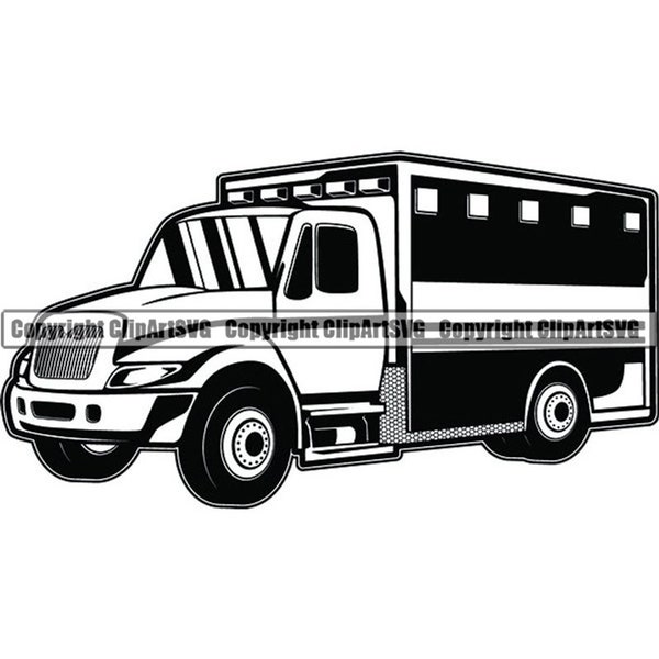 Ambulance #5 EMT Emergency Medical Technician Vehicle Doctor Physician Hospital .SVG .EPS Digital Clipart Vector Cricut Cut Cutting Download