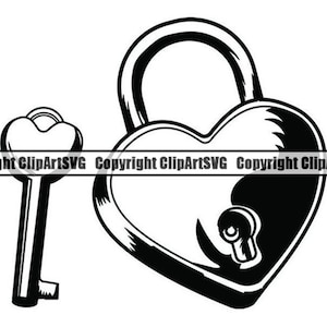 Herz Schloss Und Schlüssel Liebe Retro Vintage Verziert Dekorativ Elegant Romanze Antik Design Logo .SVG .PNG Vektor Cricut Schnitt Schneidedatei