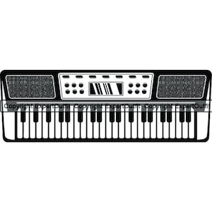 Electronic Keyboard #1 Musical Instrument Synthesizer Piano Music Entertainment Equipment Play .SVG .PNG Clipart Vector Cricut Cutting Cut