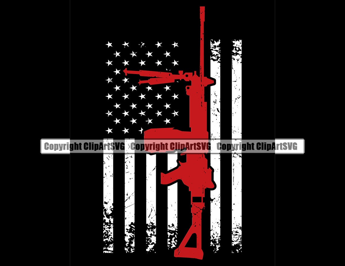 Machine Gun USA Flag American Soldier Sniper Rifle Vet Weapon - Etsy