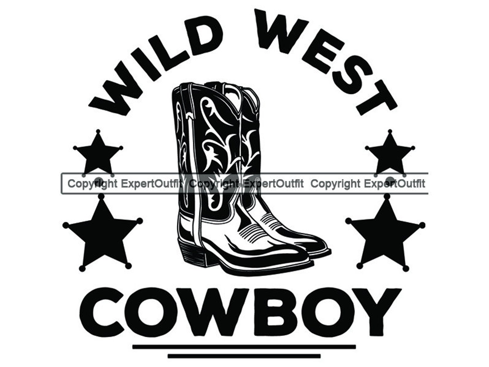 Cowboy Logo Outlaw Boot Stars Hat Country Western Rodeo Ranch - Etsy