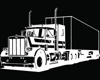 Truck Driver #33 Trucker Big Rigg 18 Wheeler Semi Tractor Trailer Cab Flat Bed Company Trucking Logo.SVG .EPS .PNG Vector Cricut Cut Cutting