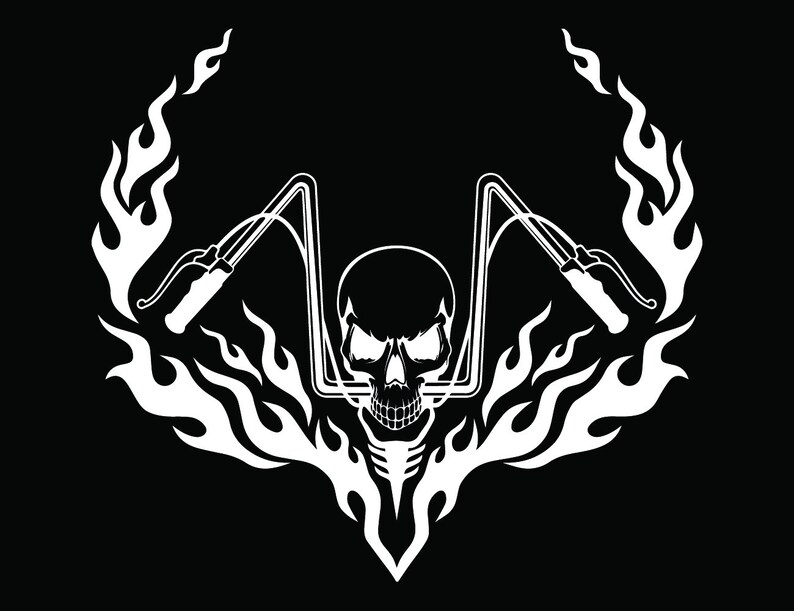 Download Motorcycle Logo 8 Skull Chopper Handle Bars Flames Bike ...