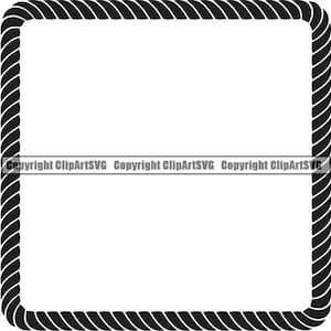 May include: Black and white rope frame border. The rope is thick and has a braided design.